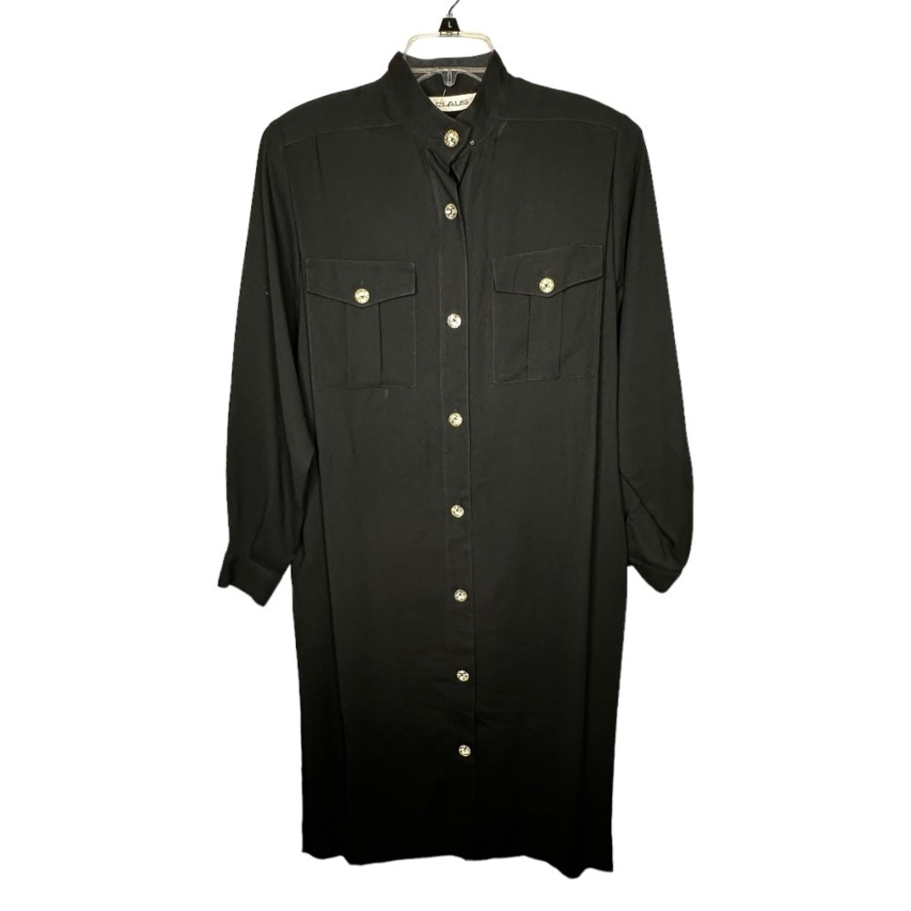 Ms Chaus‎ Black Dress with Glass Buttons